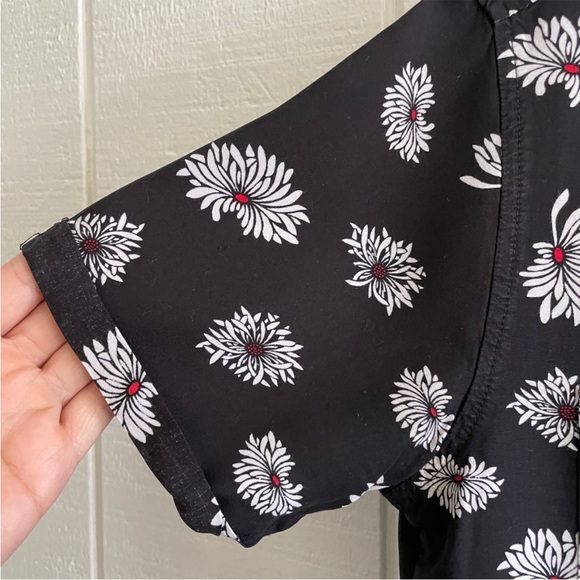 Vans floral blouse button up down shirt flower crop cropped - Picture 5 of 6